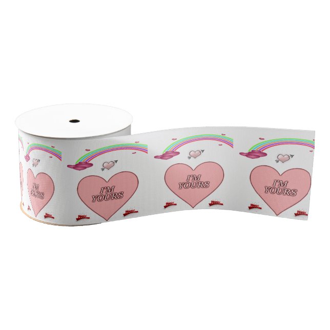 decorative ribbon valentines love grosgrain ribbon (Spool)