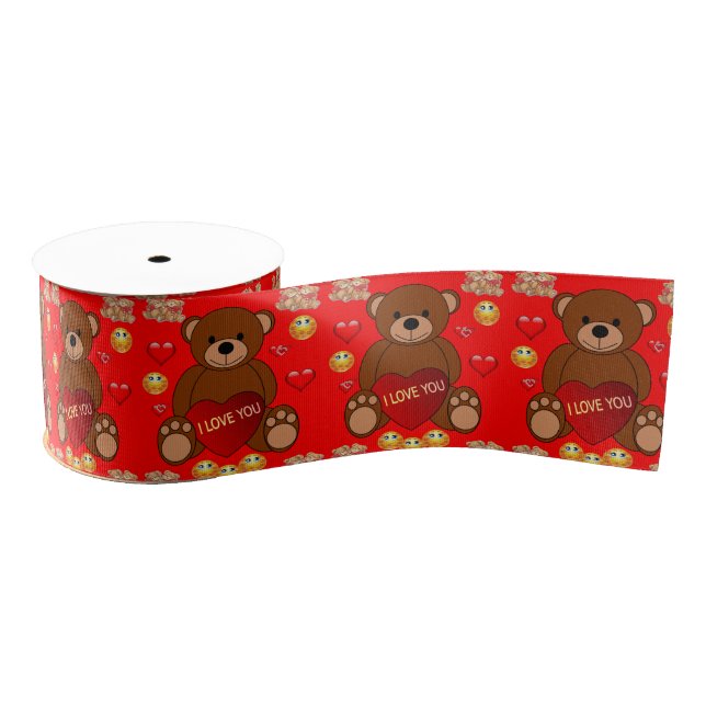 decorative ribbon valentines love grosgrain ribbon (Spool)