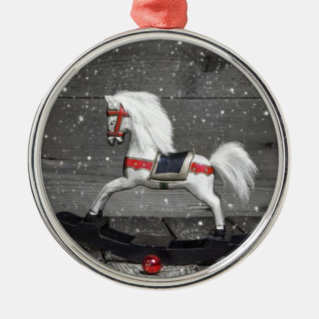 Decorative Rocking Horse Metal Ornament (Front)