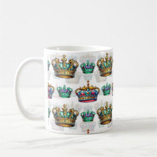 Decorative Royal Crown Pattern Coffee Mug