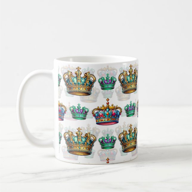 Decorative Royal Crown Pattern  Coffee Mug (Left)
