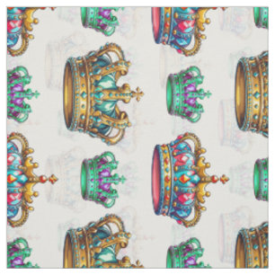 Decorative Royal Crown Pattern Textile Fabric