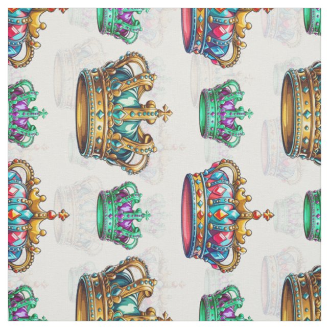Decorative Royal Crown Pattern Textile Fabric (Swatch)