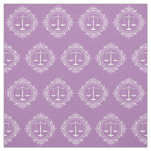 Decorative Scales of Justice lavender Fabric