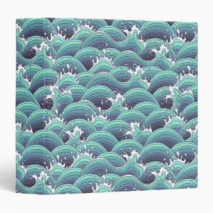 Decorative Sea Wave Background Binder
