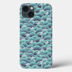 Decorative Sea Wave Background iPhone 13 Case