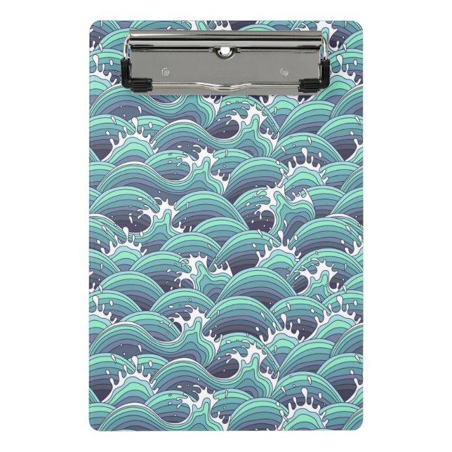 Decorative Sea Wave Background Mini Clipboard (Front)