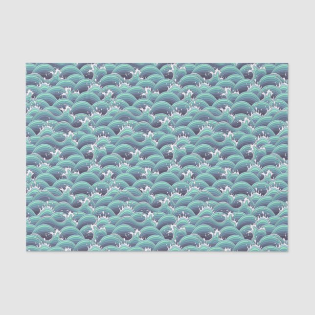Decorative Sea Wave Background Tissue Paper (Front)
