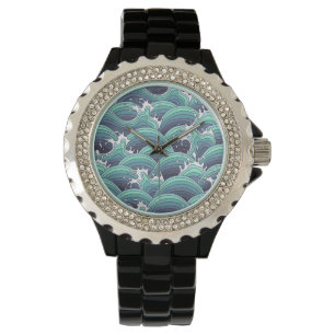 Decorative Sea Wave Background Watch