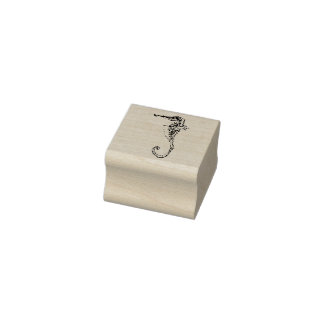 Decorative Seahorse Rubber Stamp