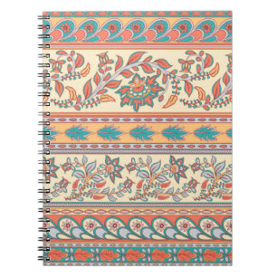 Decorative seamless pattern of borders with flower notebook
