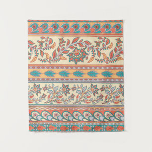 Decorative seamless pattern of borders with flower tapestry