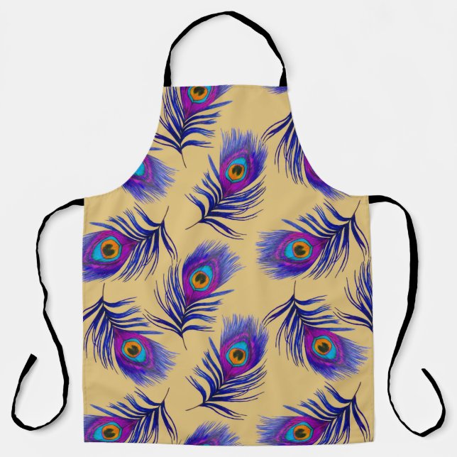 Decorative seamless pattern with beautiful peacock apron (Front)