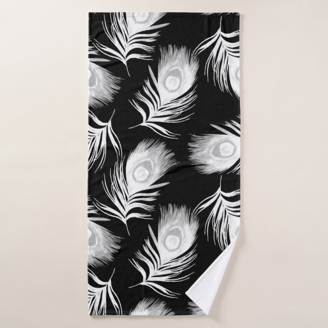 Decorative seamless pattern with beautiful peacock bath towel (Bath Towel)