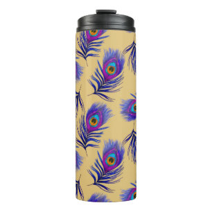 Decorative seamless pattern with beautiful peacock thermal tumbler