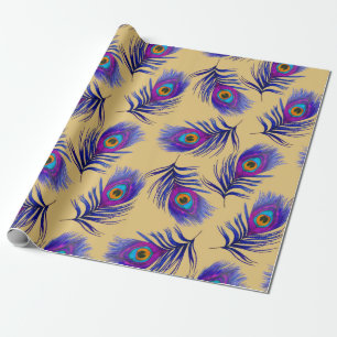 Decorative seamless pattern with beautiful peacock wrapping paper