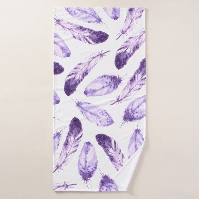 Decorative seamless pattern with feathers. Waterco Bath Towel (Bath Towel)