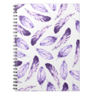 Decorative seamless pattern with feathers. Waterco Notebook