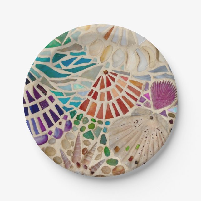 Decorative Seashells Paper Plate (Front)