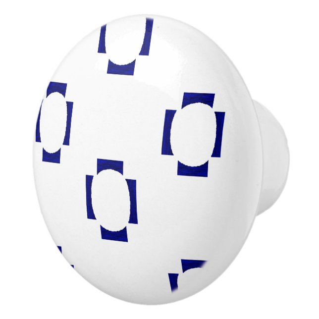 decorative shapes on white ceramic knob (Right)