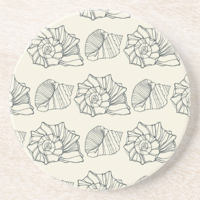 Decorative Shells Pattern Coaster (Front)