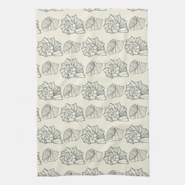 Decorative Shells Pattern Kitchen Towel (Vertical)