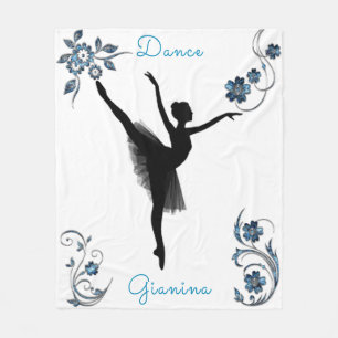 Decorative Silver and Blue Gem Dance Fleece Blanket