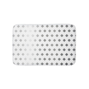 Decorative Silver Grey White Diamond Pattern Bath Mat