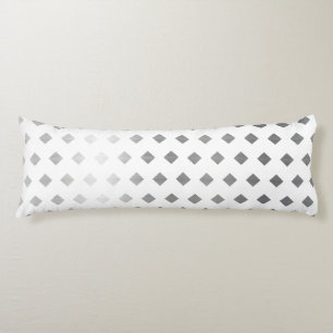 Decorative Silver Grey White Diamond Pattern Body Pillow