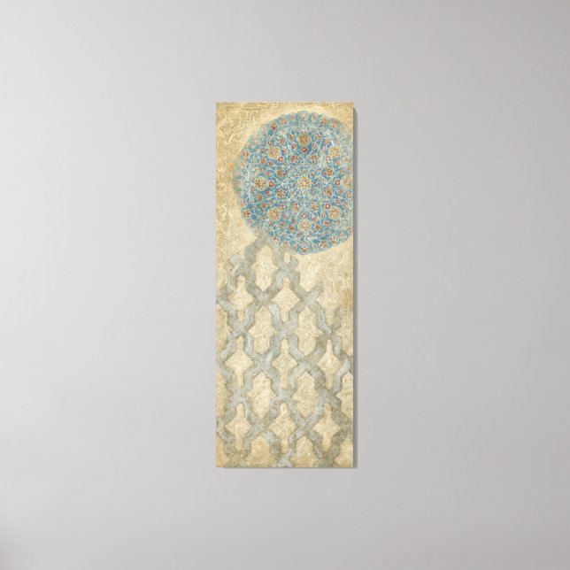 Decorative Silver Tapestry Floral Arrangement Canvas Print (Front)