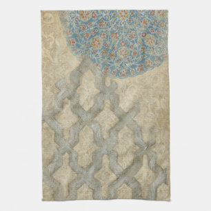 Decorative Silver Tapestry Floral Arrangement Kitchen Towel
