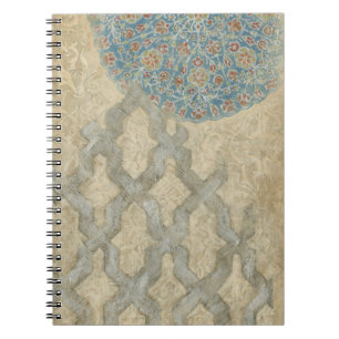 Decorative Silver Tapestry Floral Arrangement Notebook