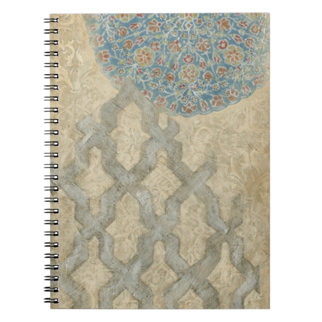 Decorative Silver Tapestry Floral Arrangement Notebook (Front)