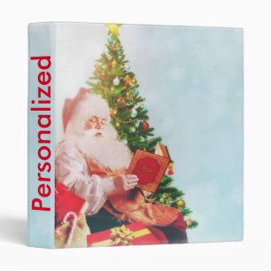 Decorative Snow Blue & White Ball Merry Christmas Binder
