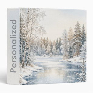 Decorative Snow Blue & White Ball Merry Christmas Binder