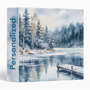 Decorative Snow Blue & White Ball Merry Christmas Binder
