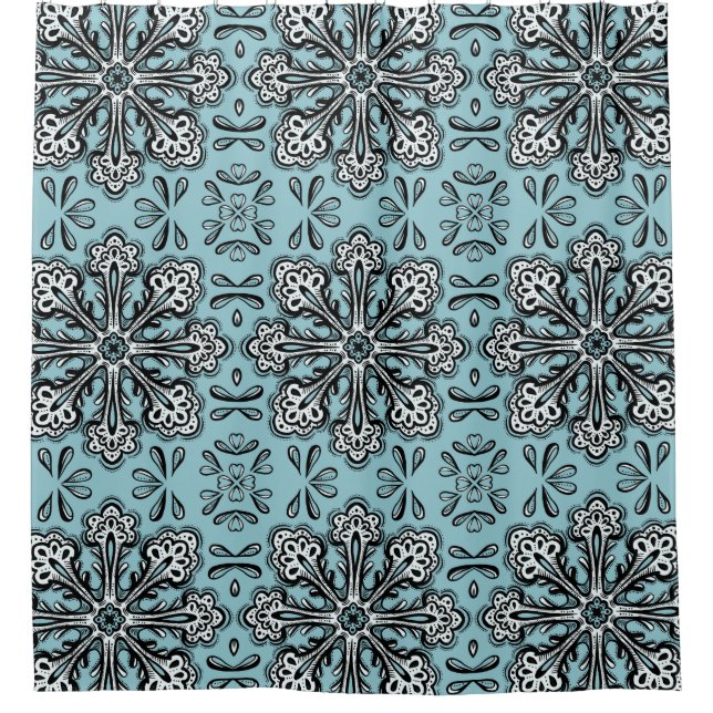 Decorative Snowflake Fun Abstract Blue Winter (Front)