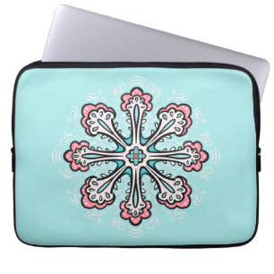 Decorative Snowflake Fun Abstract Winter Laptop Sleeve