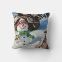 Decorative snowman cushion