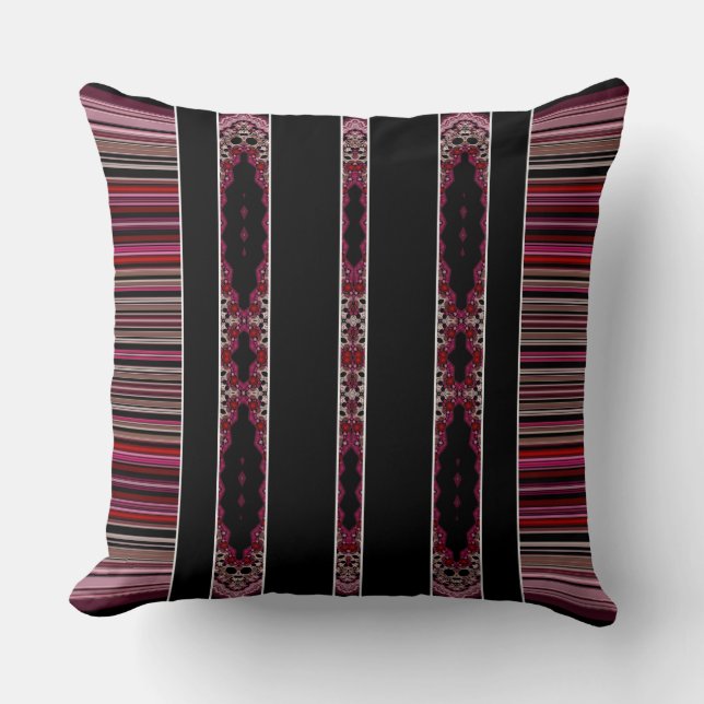 Decorative Southwestern Pink Mauve Pattern Design Throw Pillow (Front)