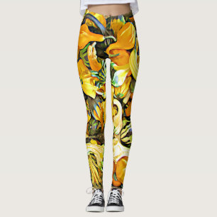 Decorative Squash and Gourds Halloween Leggings