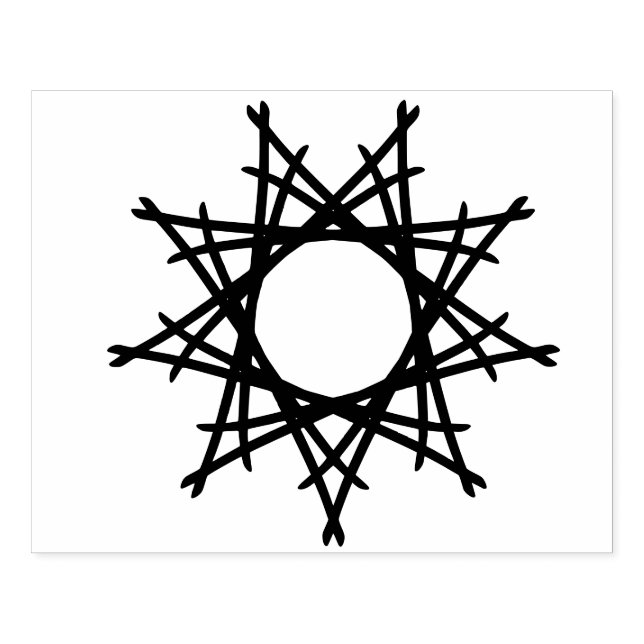 Decorative Star Rubber Stamp (Imprint)