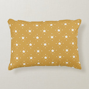 Decorative Stars on Gold Background Accent Pillow