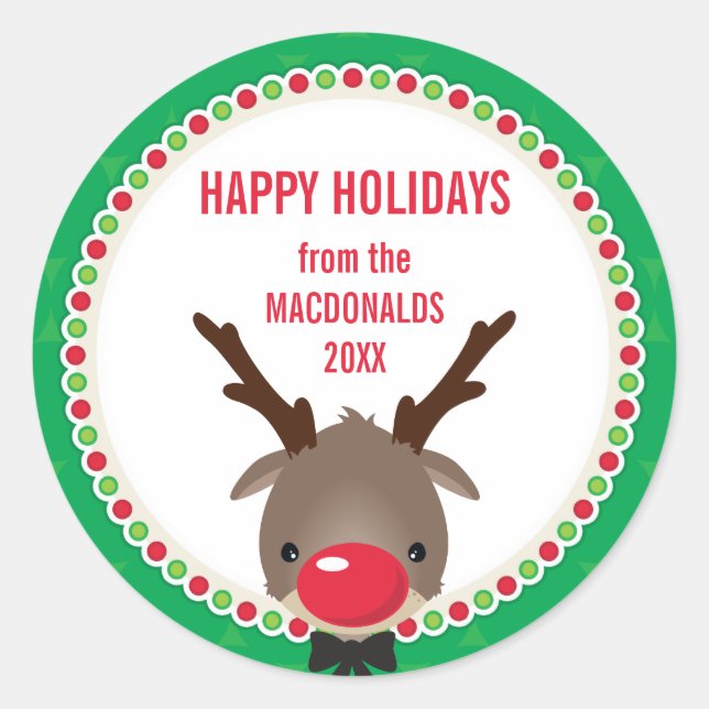 DECORATIVE STICKER SEAL :: reindeer (Front)
