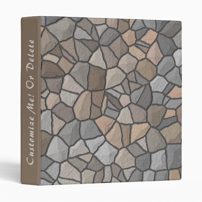 Decorative Stone Rock Pattern Brown Beige  Binder (Front/Spine)