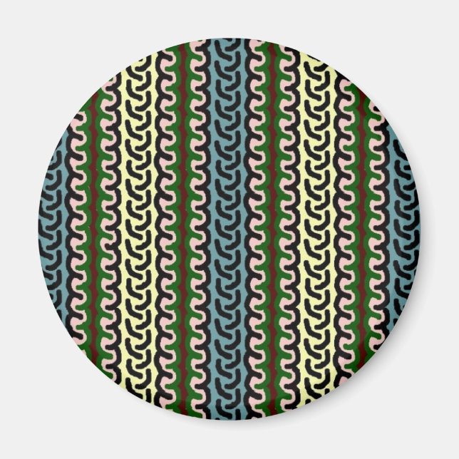 Decorative stripe magnet - blue/cream (Front)