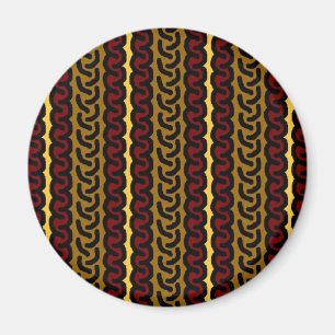 Decorative stripe magnet - ochre/red