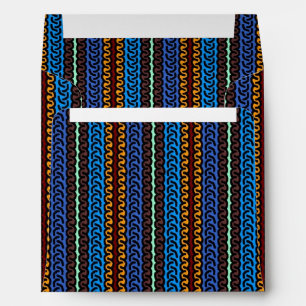 Decorative stripe square envelope - blue