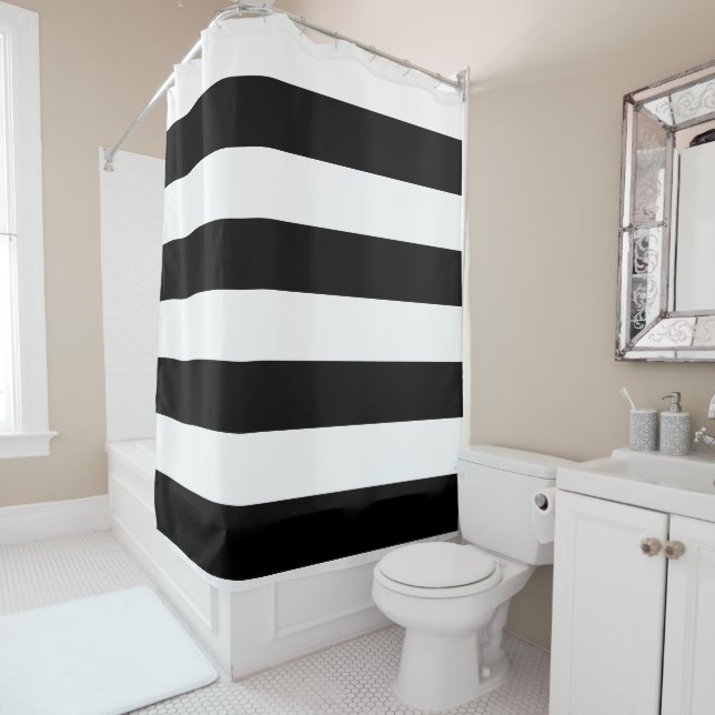 Decorative Striped Black & White Stripes Pattern (In Situ)