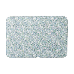 Decorative Striped Leaf Pattern Bath Mat